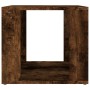 Mesita de noche madera contrachapada roble ahumado 41x40x36 cm