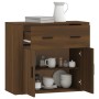 Aparador de madera contrachapada marrón roble 80x33x70 cm