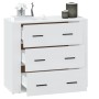 Aparador de madera contrachapada blanco 80x33x70 cm