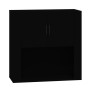 Armario de pared madera contrachapada negro 80x33x80 cm