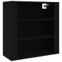 Armario de pared madera contrachapada negro 80x33x80 cm