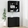 Armario de pared madera contrachapada negro 80x33x80 cm