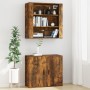 Armario de pared madera contrachapada roble ahumado 80x33x80 cm