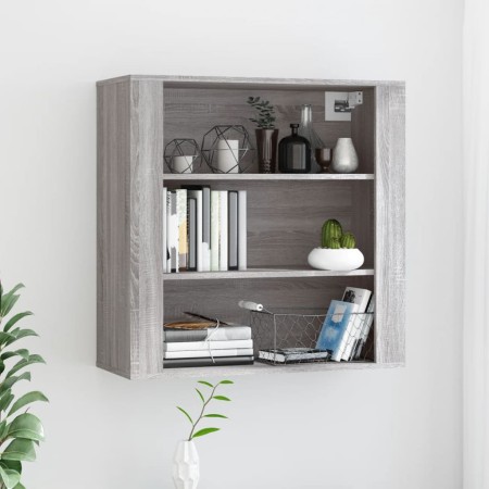 Armario de pared madera contrachapada gris Sonoma 80x33x80 cm