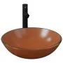 Sink faucet with brown tempered glass push-button stopper by vidaXL, Sinks - Ref: Foro24-3098455, Price: 90,90 €, Discount: %