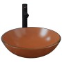 Spültischarmatur mit braunem Druckknopfstopfen aus gehärtetem Glas von vidaXL, Sinkt - Ref: Foro24-3098455, Preis: 93,88 €, R...