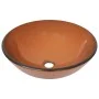 Sink faucet with brown tempered glass push-button stopper by vidaXL, Sinks - Ref: Foro24-3098455, Price: 90,90 €, Discount: %