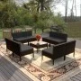 9-teiliges Gartenmöbel-Set synthetische Rattankissen schwarz von vidaXL, Gartensets - Ref: Foro24-3094317, Preis: 613,26 €, R...