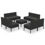 9-teiliges Gartenmöbel-Set synthetische Rattankissen schwarz von vidaXL, Gartensets - Ref: Foro24-3094317, Preis: 613,26 €, R...