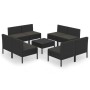 9-teiliges Gartenmöbel-Set synthetische Rattankissen schwarz von vidaXL, Gartensets - Ref: Foro24-3094317, Preis: 622,06 €, R...