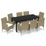 9-piece garden furniture set with beige synthetic rattan cushions by vidaXL, Garden sets - Ref: Foro24-3094990, Price: 713,77...