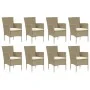 9-piece garden furniture set with beige synthetic rattan cushions by vidaXL, Garden sets - Ref: Foro24-3094990, Price: 713,77...