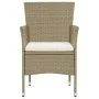 9-teiliges Gartenmöbel-Set mit beigen synthetischen Rattankissen von vidaXL, Gartensets - Ref: Foro24-3094990, Preis: 713,79 ...