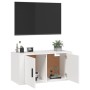 Mueble para TV de pared blanco 80x34,5x40 cm