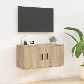 Mueble para TV de pared roble Sonoma 80x34,5x40 cm Mueble para TV de pared roble Sonoma 80x34,5x40 cm