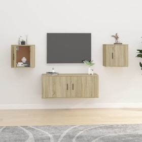 Muebles para TV de pared 2 uds roble Sonoma 40x34,5x40 cm Muebles para TV de pared 2 uds roble Sonoma 40x34,5x40 cm