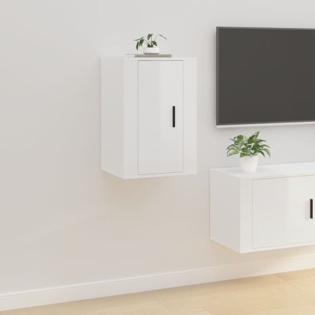 Mueble para TV de pared blanco brillante 40x34,5x60 cm en Muebles TV | Comprar online en Foro24