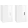 Muebles para TV de pared 2 uds blanco brillante 40x34,5x60 cm