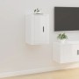 Muebles para TV de pared 2 uds blanco brillante 40x34,5x60 cm