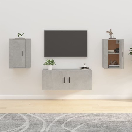 Muebles para TV de pared 2 uds gris hormigón 40x34,5x60 cm en Muebles TV | Comprar online en Foro24