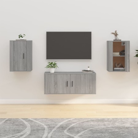 Muebles para TV de pared 2 uds gris Sonoma 40x34,5x60 cm en Muebles TV | Comprar online en Foro24