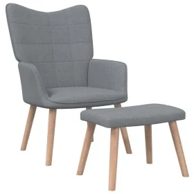 Relax armchair with light gray fabric footstool by vidaXL, Armchairs - Ref: Foro24-327930, Price: 150,34 €, Discount: %