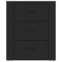 Mesita de noche madera contrachapada negro 50x36x60 cm