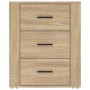 Mesita de noche madera contrachapada roble sonoma 50x36x60 cm