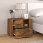 Mesita de noche madera contrachapada roble ahumado 60x36x45 cm