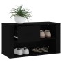 Mueble zapatero madera contrachapada negro 80x35x45 cm