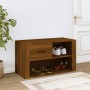 Mueble zapatero contrachapada color marrón roble 80x35x45 cm