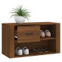 Mueble zapatero contrachapada color marrón roble 80x35x45 cm