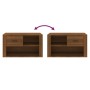 Mueble zapatero contrachapada color marrón roble 80x35x45 cm