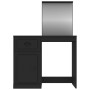Tocador con espejo madera contrachapada negro 90x50x132,5 cm