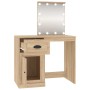 Tocador con LED madera contrachapada roble Sonoma 90x50x132,5cm