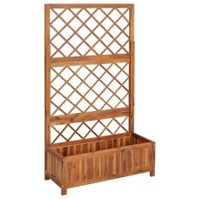 Flowerbed with solid acacia wood trellis 85x38x150 cm by vidaXL, Pots and planters - Ref: Foro24-316542, Price: 135,29 €, Dis...