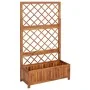 Flowerbed with solid acacia wood trellis 85x38x150 cm by vidaXL, Pots and planters - Ref: Foro24-316542, Price: 135,29 €, Dis...