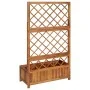 Flowerbed with solid acacia wood trellis 85x38x150 cm by vidaXL, Pots and planters - Ref: Foro24-316542, Price: 135,29 €, Dis...