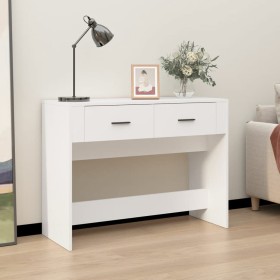 Mesa consola de madera contrachapada blanco 100x39x75 cm