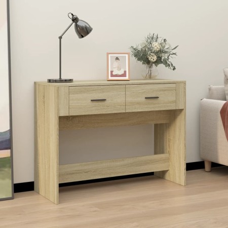 Mesa consola madera contrachapada roble Sonoma 100x39x75 cm