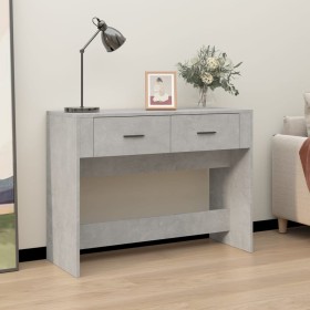 Mesa consola de madera contrachapada gris hormigón 100x39x75 cm