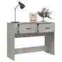 Mesa consola de madera contrachapada gris hormigón 100x39x75 cm
