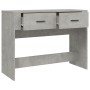 Mesa consola de madera contrachapada gris hormigón 100x39x75 cm