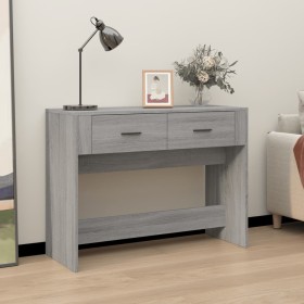 Mesa consola madera contrachapada gris Sonoma 100x39x75 cm