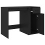 Escritorio de madera contrachapada negro 100x49x75 cm