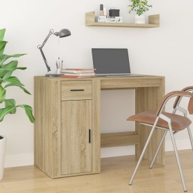 Escritorio madera contrachapada color roble Sonoma 100x49x75 cm Escritorio madera contrachapada color roble Sonoma 100x49x75 cm
