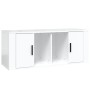 Mueble de TV madera contrachapada blanco brillo 100x35x40 cm en Muebles TV | Comprar online en Foro24
