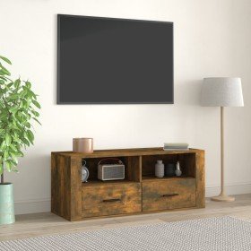 Mueble para TV madera contrachapada roble ahumado 100x35x40 cm Mueble para TV madera contrachapada roble ahumado 100x35x40 cm