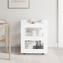 Carrito de cocina madera contrachapada blanco 60x45x80 cm