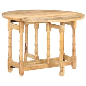 Mesa de comedor redonda de madera maciza de mango 110x76 cm